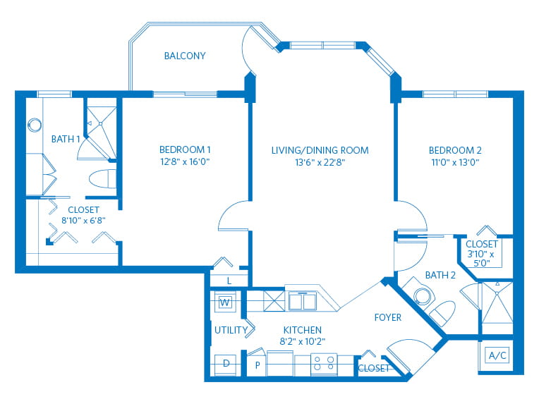 Cezanne - 1143 square feet - 2 Bed, 2 Bath