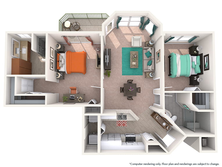 Cezanne - 1143 square feet - 2 Bed, 2 Bath