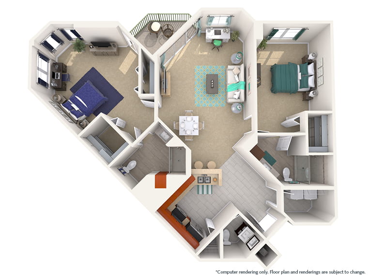 Chagall - 1427 square feet - 2 Bed, 2.5 Bath