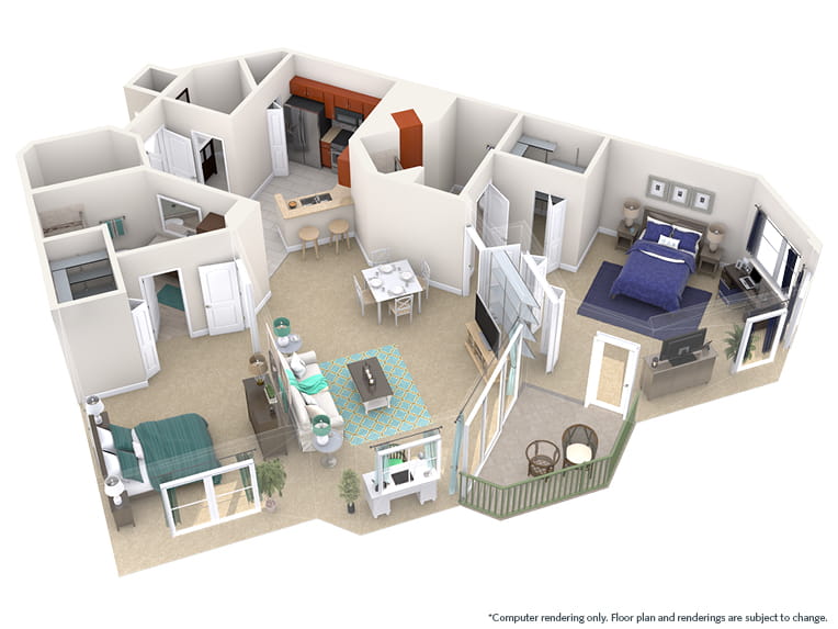 Chagall - 1427 square feet - 2 Bed, 2.5 Bath