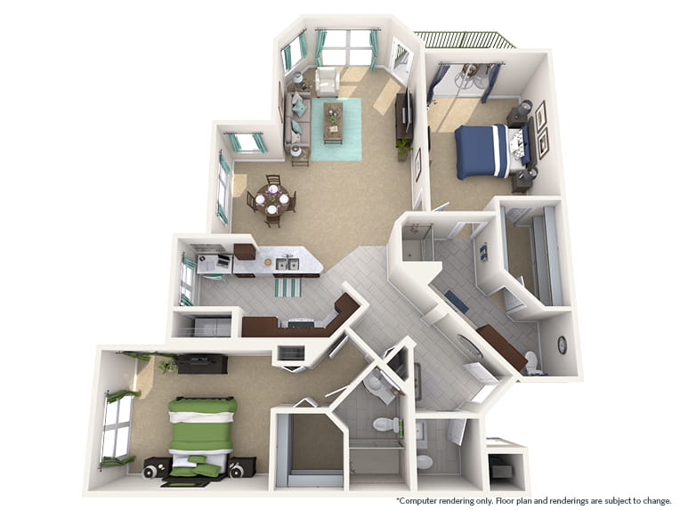 Seurat - 1512 square feet - 2 Bed, 2.5 Bath