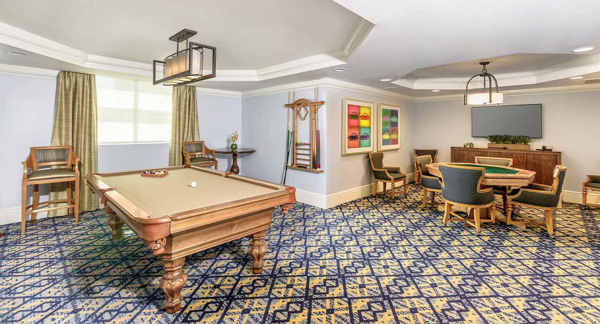 Game room at Vi at Aventura.