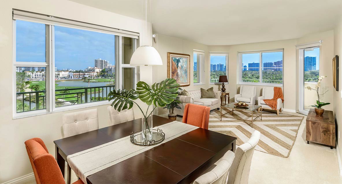 Living and dining room.