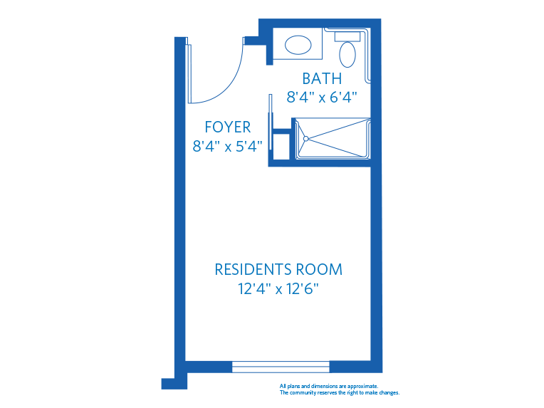 Vi at Aventura Care Center Unit A 2D floor plan. 