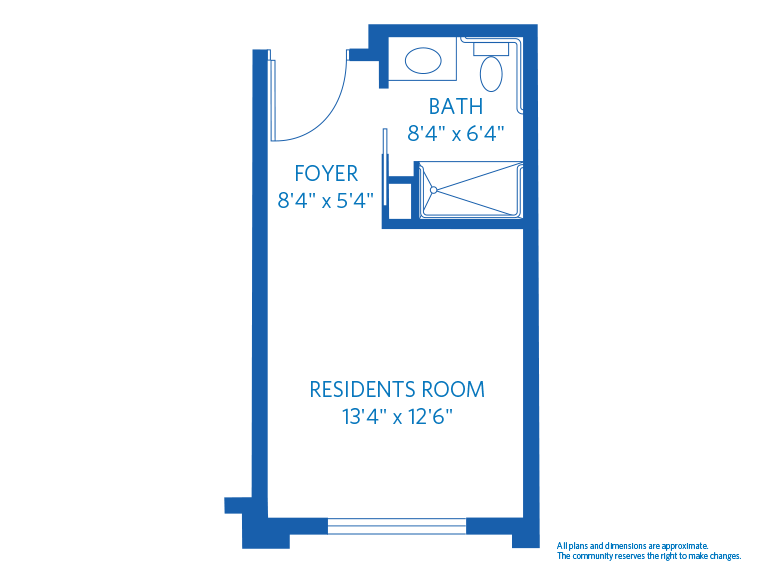 Vi at Aventura Care Center Unit B 2D floor plan. 