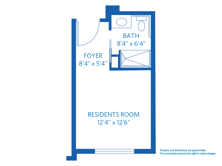 Vi at Aventura Care Center Unit D 2D floor plan. 