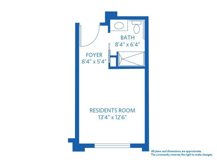 Vi at Aventura Care Center Unit E 2D floor plan. 