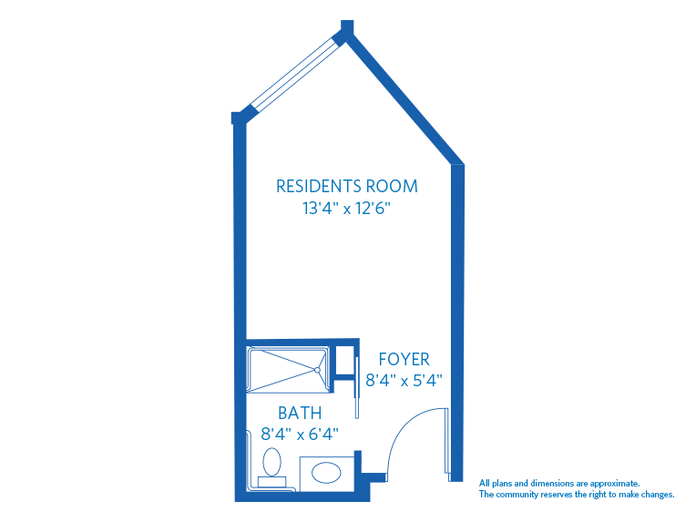 Vi at Aventura Care Center Unit F 2D floor plan. 