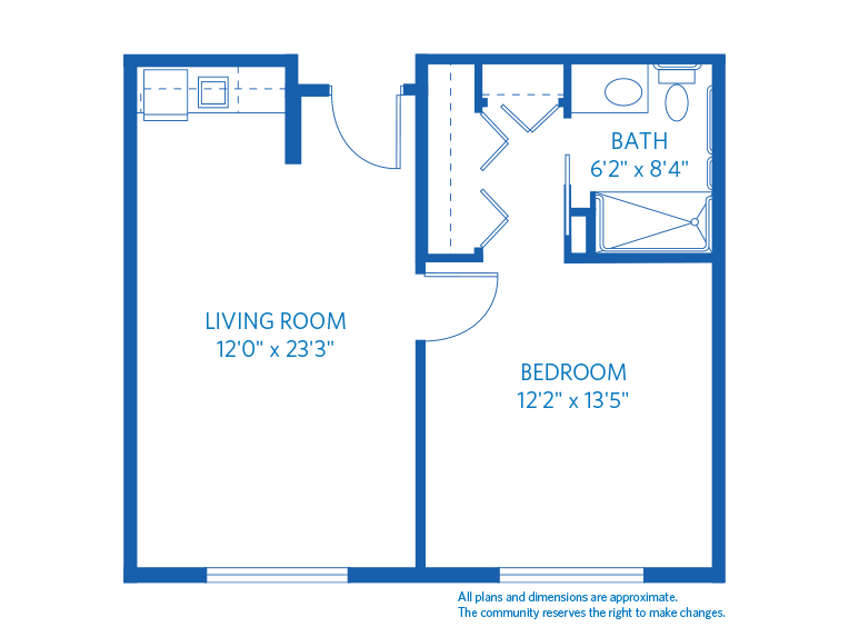 Vi at Aventura Care Center Unit G 2D floor plan. 