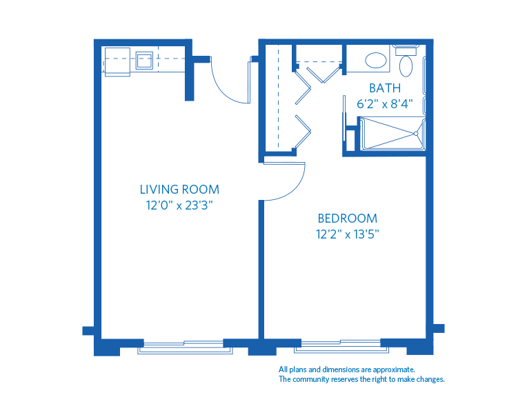 Vi at Aventura Care Center Unit H 2D floor plan. 