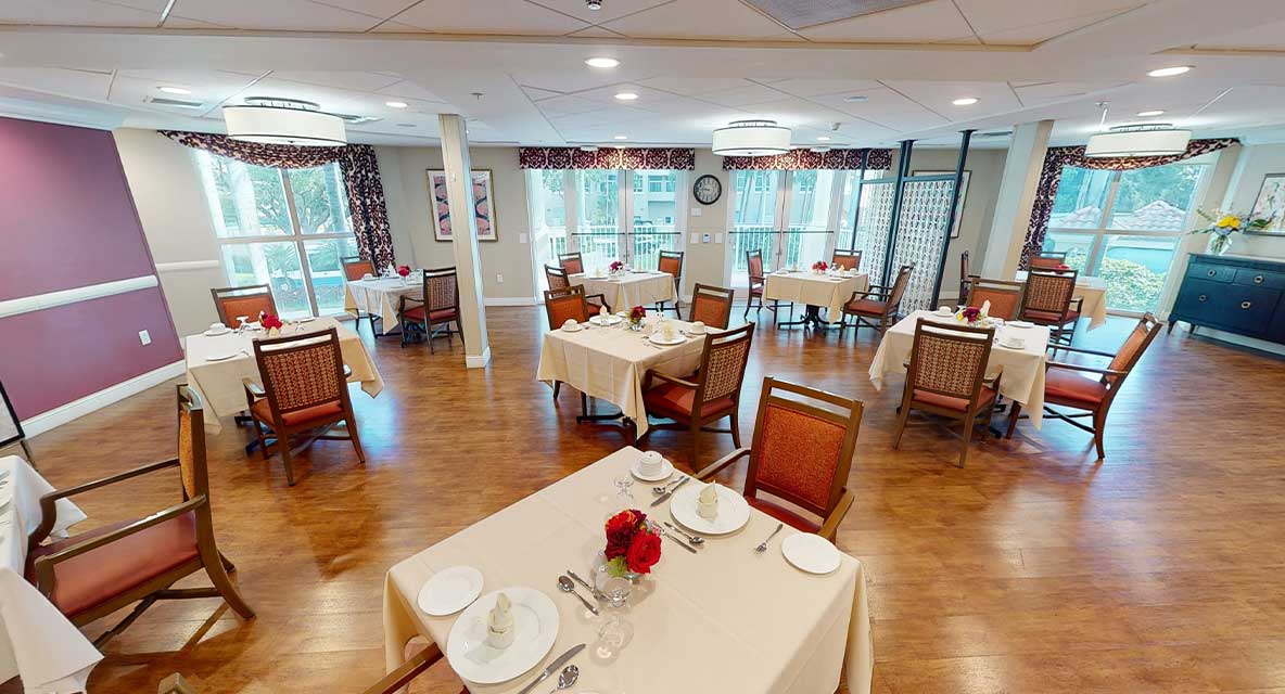 Skilled Nursing Facility Dining Room - Vi at Aventura Care Center. 