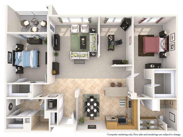 Bayberry - 1813 square feet - 2 Bed, 2 Bath + Den