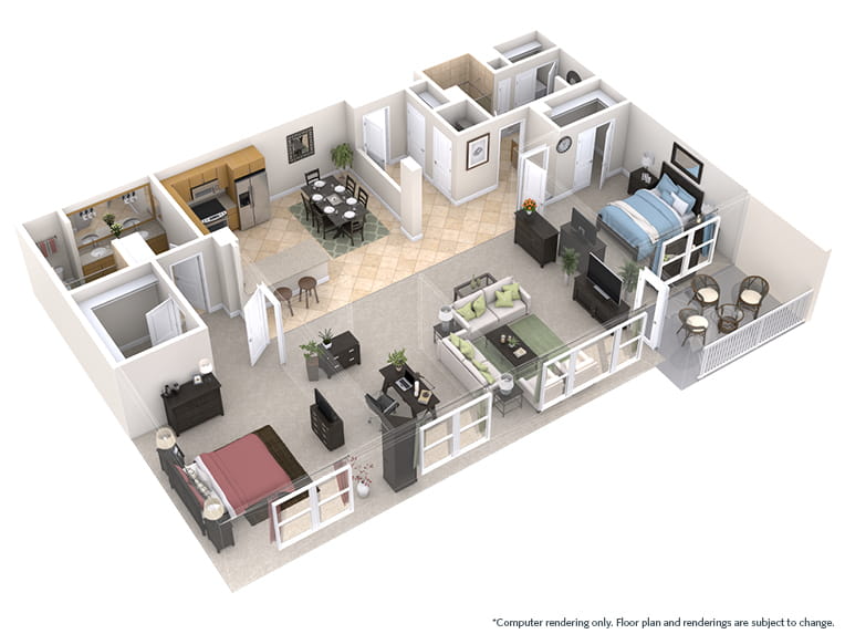 Bayberry - 1813 square feet - 2 Bed, 2 Bath + Den