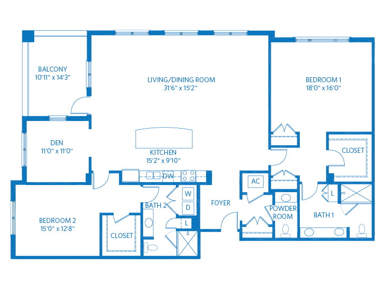 Montgomery - 2208 square feet - 2 Bed, 2.5 Bath + Den