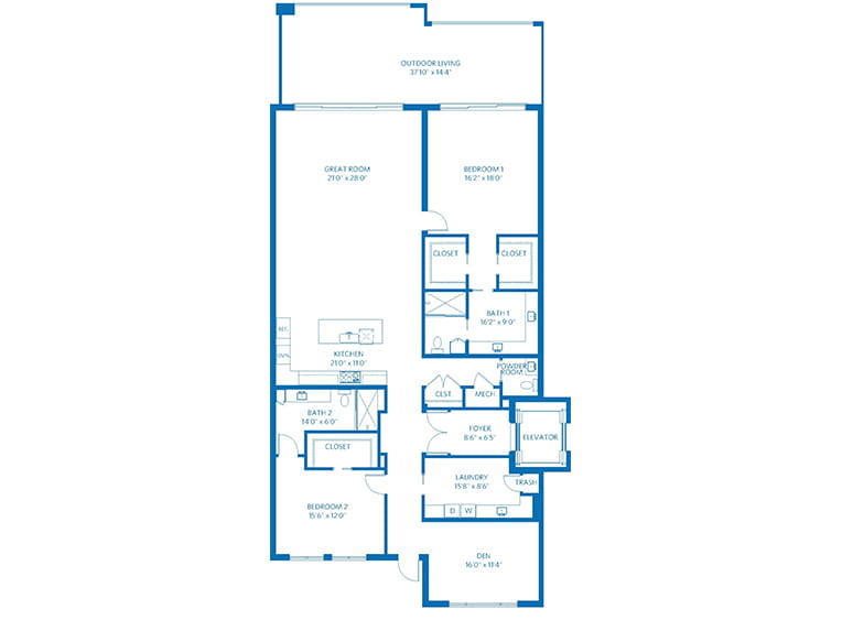 Mangrove 2D floor plan. 