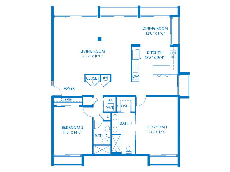 Jacaranda - 1420 square feet - 2 Bed, 2 Bath.