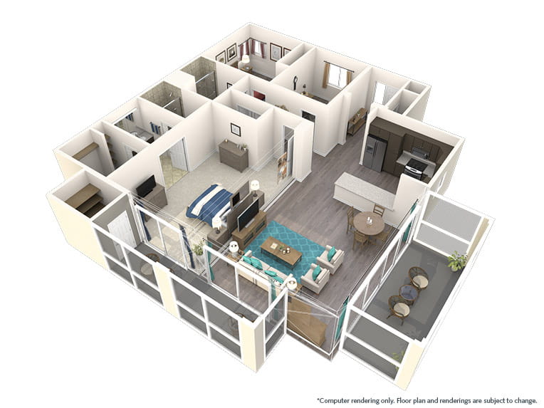 Banyan - 1705 square feet - 2 Bed, 2 Bath + Den.