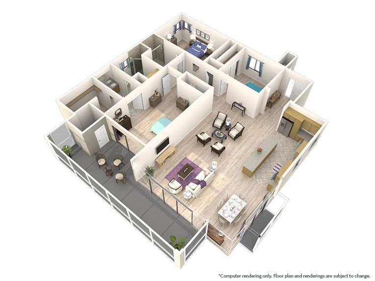 Royal Poinciana - 2140 square feet - 3 Bed, 2 Bath.