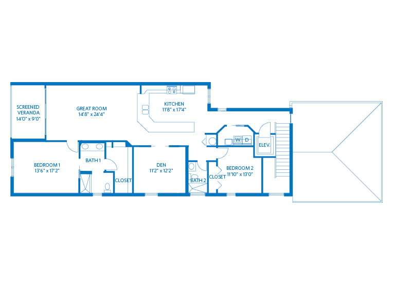 Jasmine – 2 Bed, 2 Bath + Den Coach Home.