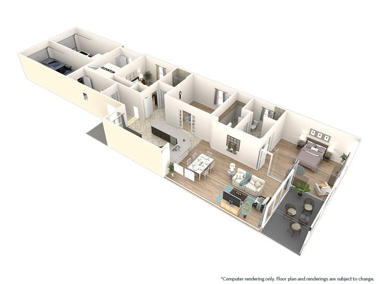 Gardenia – 2 Bed, 2 Bath + Den Coach Home. 