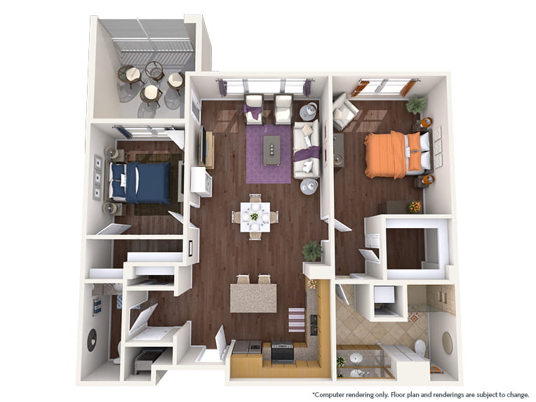 Aster - 1215 square feet - 2 Bed, 1.5 Bath