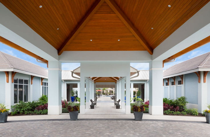 A portico at Bentley Village