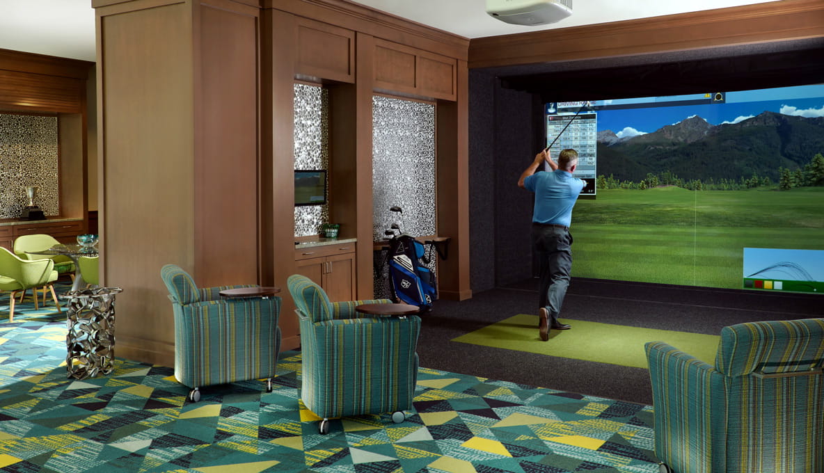 Golf simulator at Vi at Bentley Village