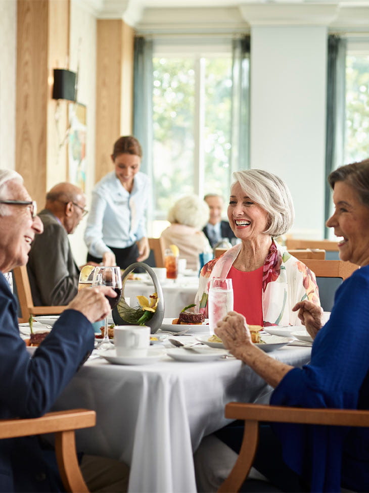 People dining inside.