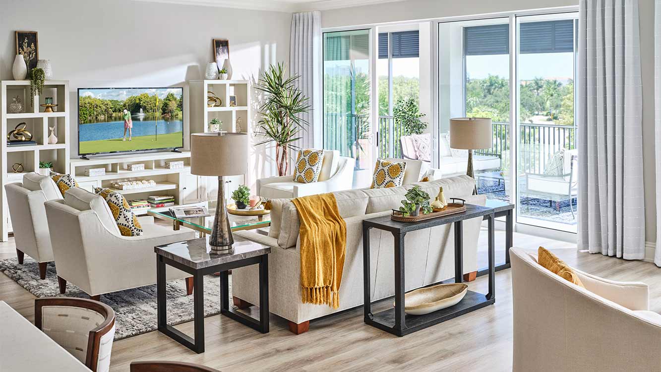 Satin Leaf floor plan living room.