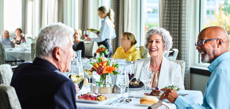 Diners in a Vi at Bentley Village restaurant.