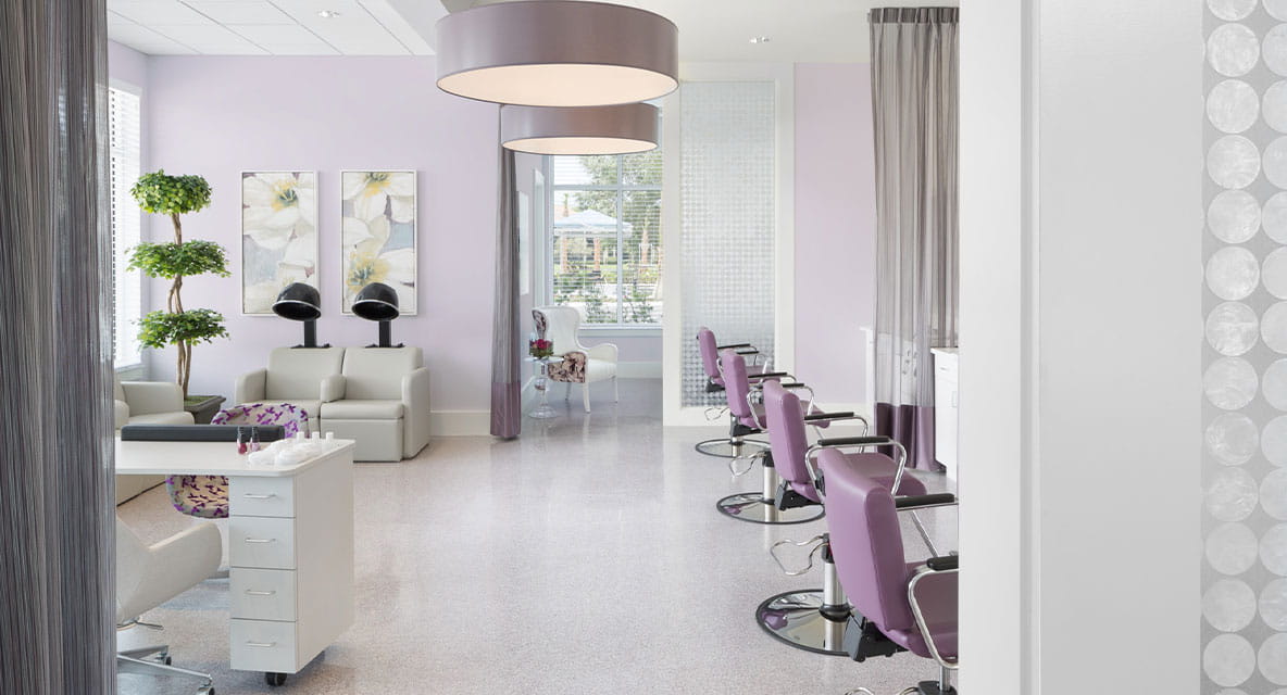 Salon and spa at Vi at Bentley Village. 