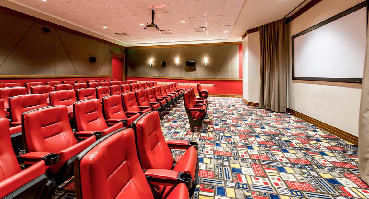Movie theater at Vi at Bentley Village.