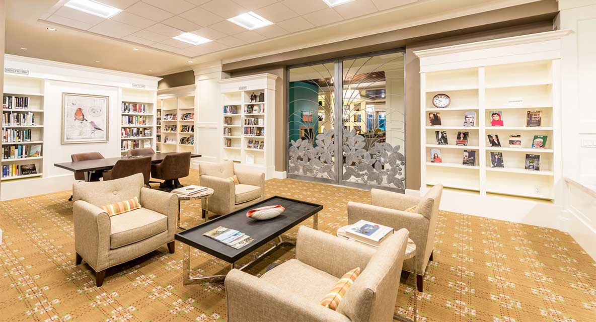 Library at Vi at Bentley Village. 