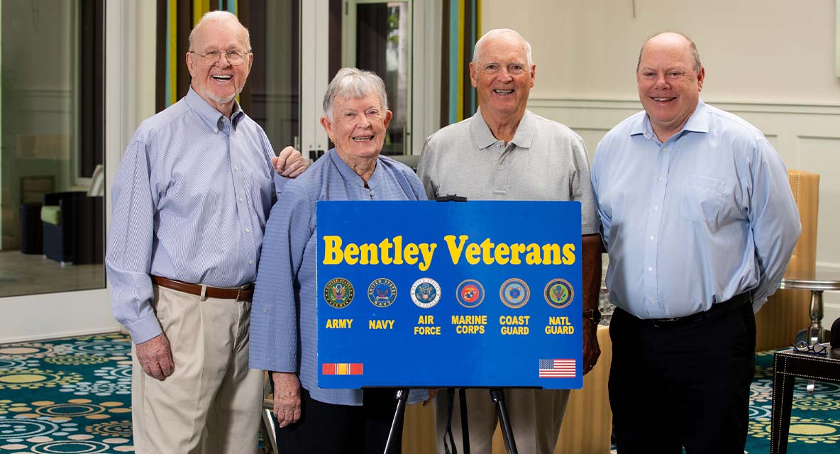 A group of veterans at Vi at Bentley Village. 