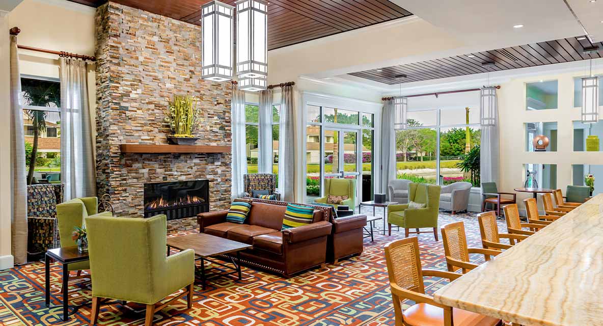 Seaside lounge at Vi at Bentley Village.