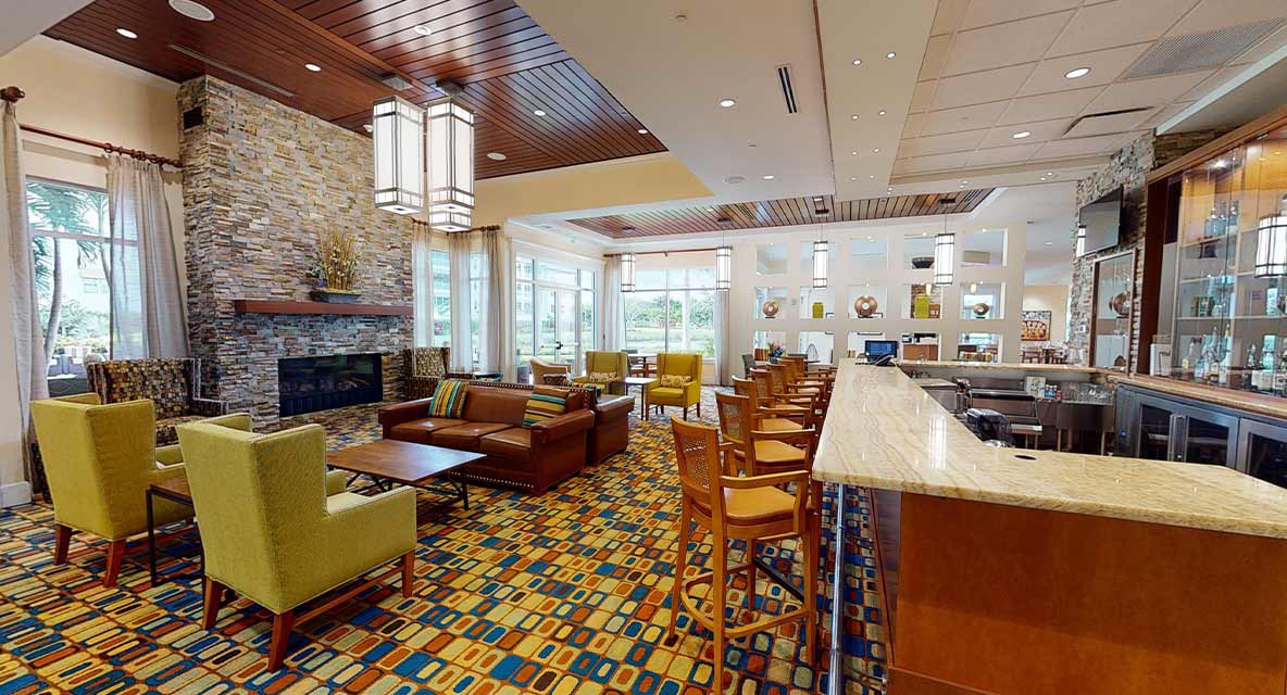 Vi at Bentley Village East Clubhouse Bar & Lounge. 