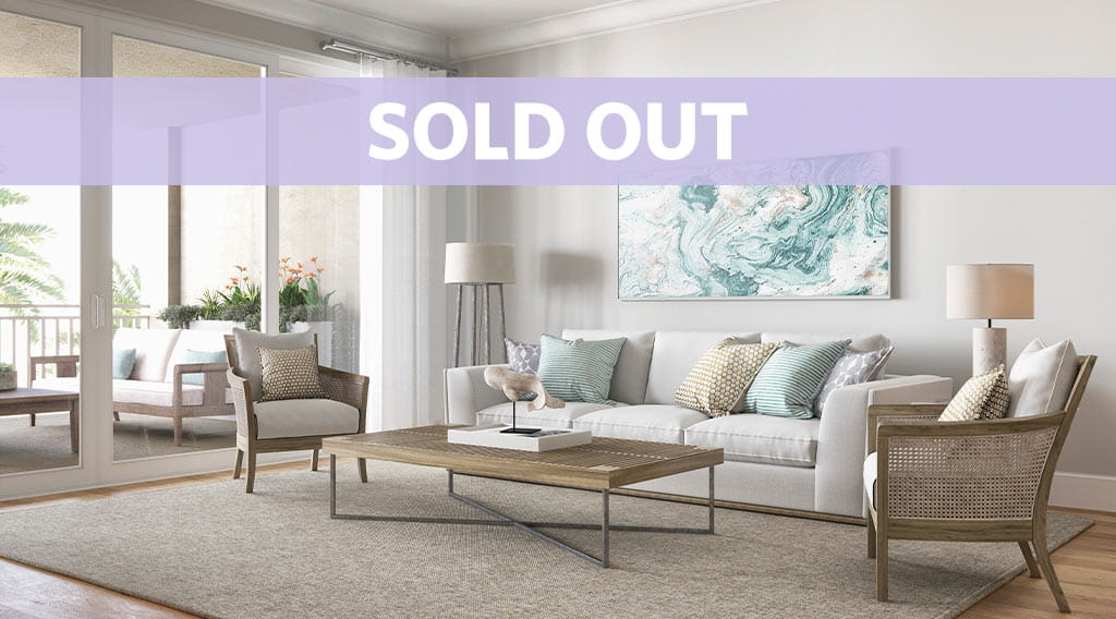 Juniper floor plan living room with sold out banner.