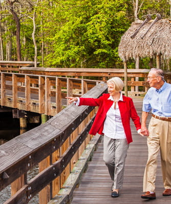 Residents enjoy the community's walking trails.