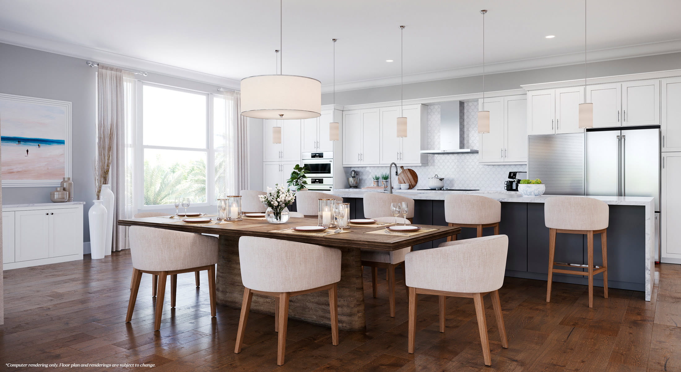 Kitchen and dining area of the Silver Palm floor plan.