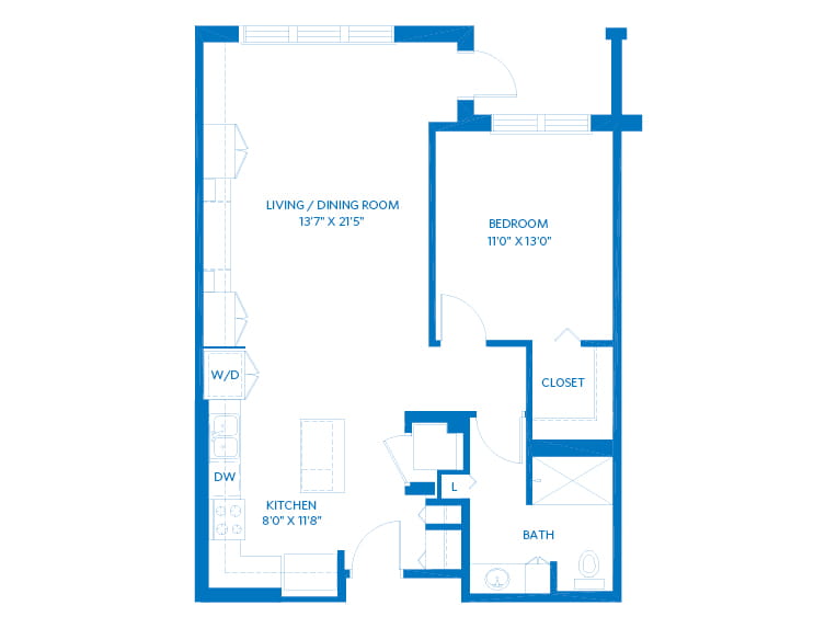 Juniper - 834 square feet - 1 Bed, 1 Bath