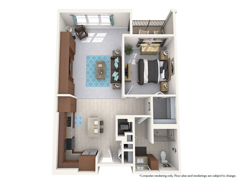 Juniper - 834 square feet - 1 Bed, 1 Bath