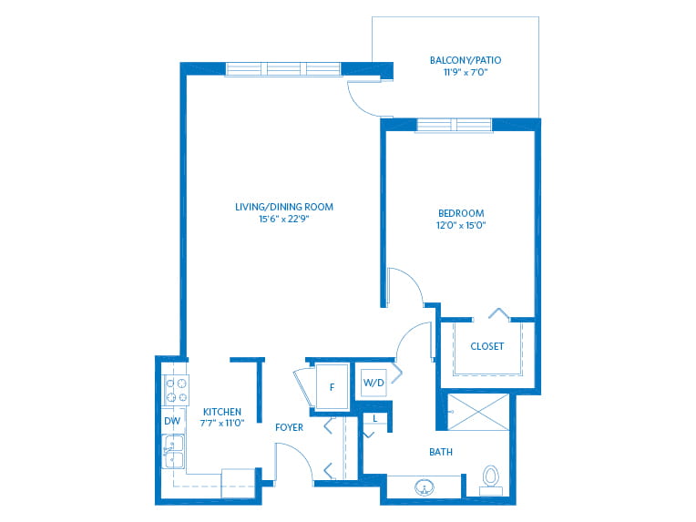 Heather - 949 square feet - 1 Bed, 1 Bath