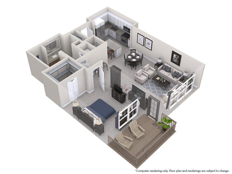 Heather - 949 square feet - 1 Bed, 1 Bath