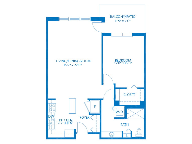 Huckleberry - 936 square feet - 1 Bed, 1 Bath