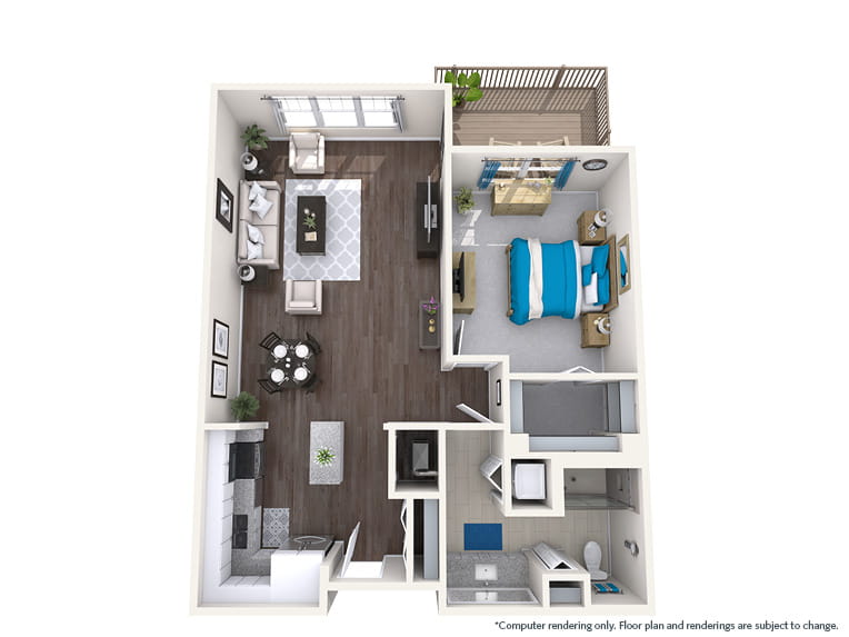 Huckleberry - 936 square feet - 1 Bed, 1 Bath