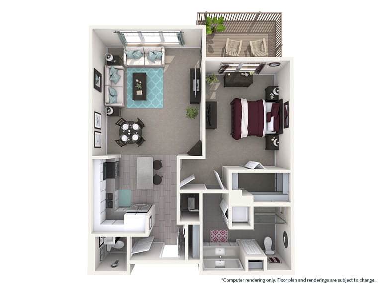 Wildberry - 936 square feet - 1 Bed, 1.5 Bath