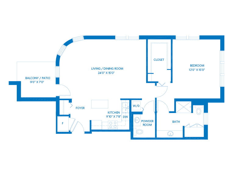 Red Bud - 1077 square feet - 1 Bed, 1.5 Bath