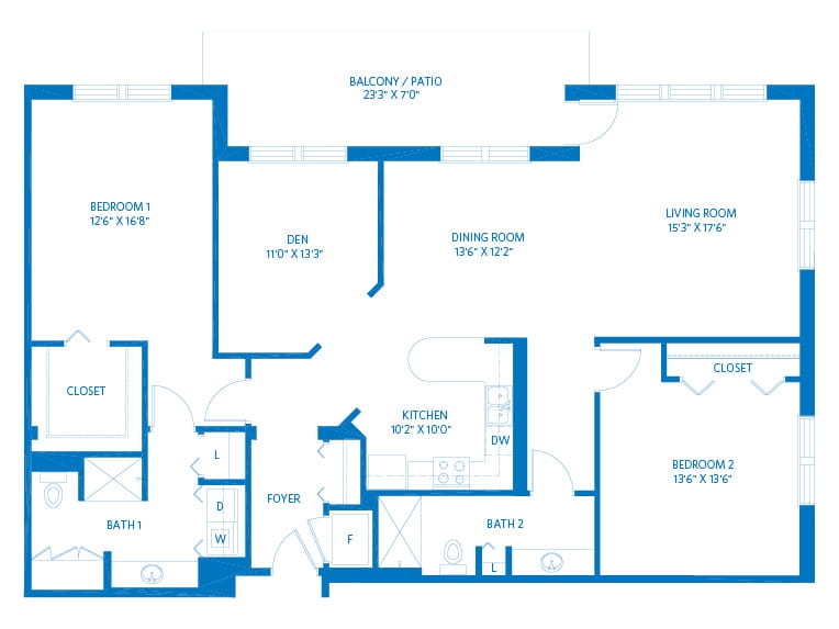 Thornwood - 1767 square feet - 2 Bed, 2 Bath + Den