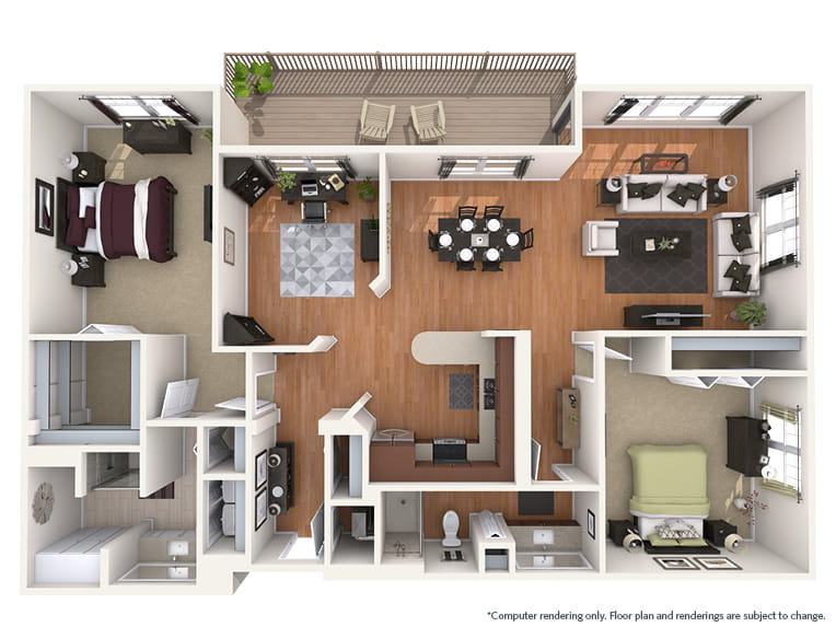 Thornwood - 1767 square feet - 2 Bed, 2 Bath + Den