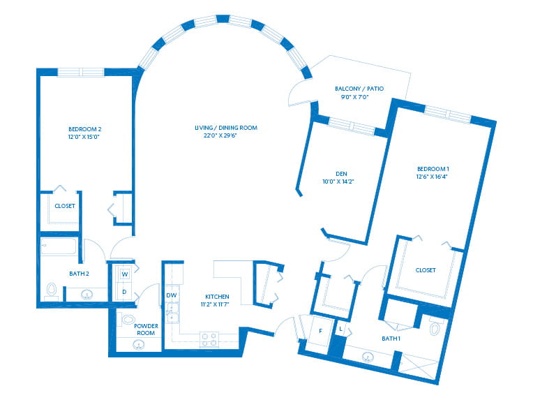 Burr Oak - 2033 square feet - 2 Bed, 2.5 Bath + Den